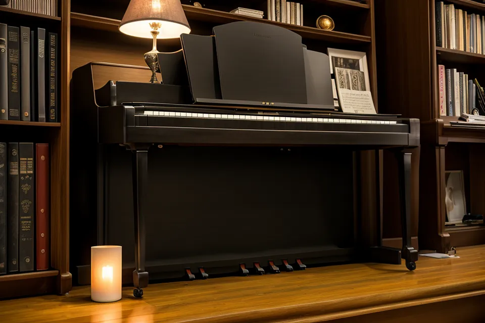 Arpeggios am Klavier üben für flüssigere Übergänge nach dem Wiedereinstieg – Hände beim Üben eines gebrochenen Akkords auf der Tastatur