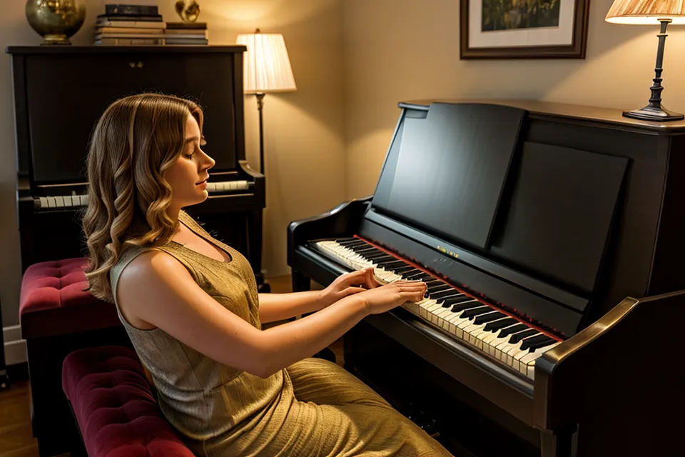 Detailaufnahme eines Digitalpianos mit sanftem Lichteinfall