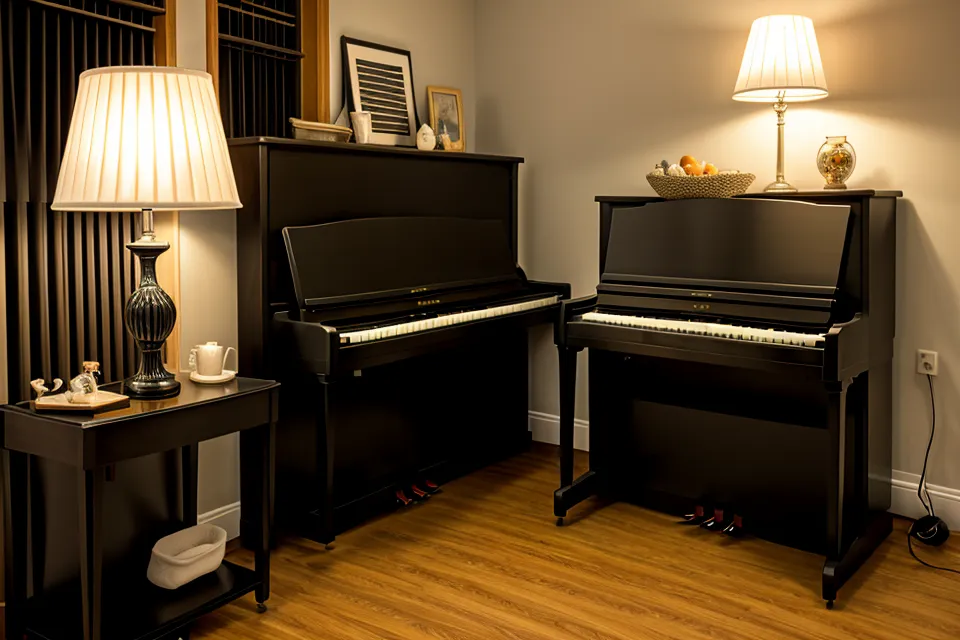 Nahaufnahme eines Kopfhörersteckers, der in ein Digitalpiano gesteckt wird