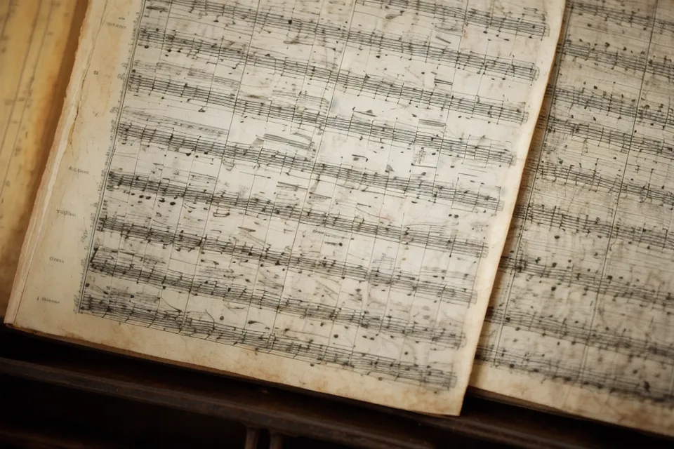 Altes Notenheft von 1994 auf dem Notenständer – Erinnerung an den Klavier-Wiedereinstieg als Erwachsene