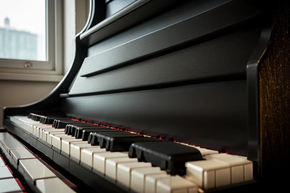 Stromanschluss eines E-Pianos als Hinweis auf Überspannungsschutz und E-Piano-Pflege
